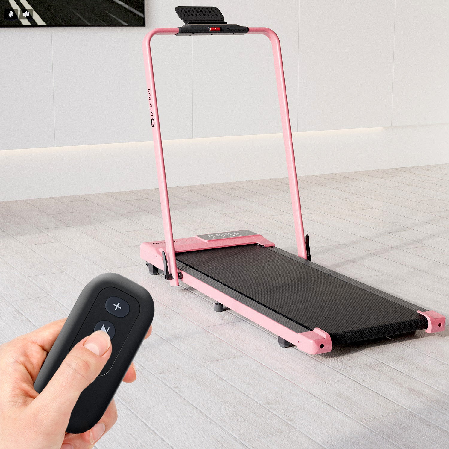 Tapis de course pliable intelligent 2 en 1 DeerRun Bloom Edition : lignes épurées, motifs floraux subtils : le fitness moderne rencontre l'art
