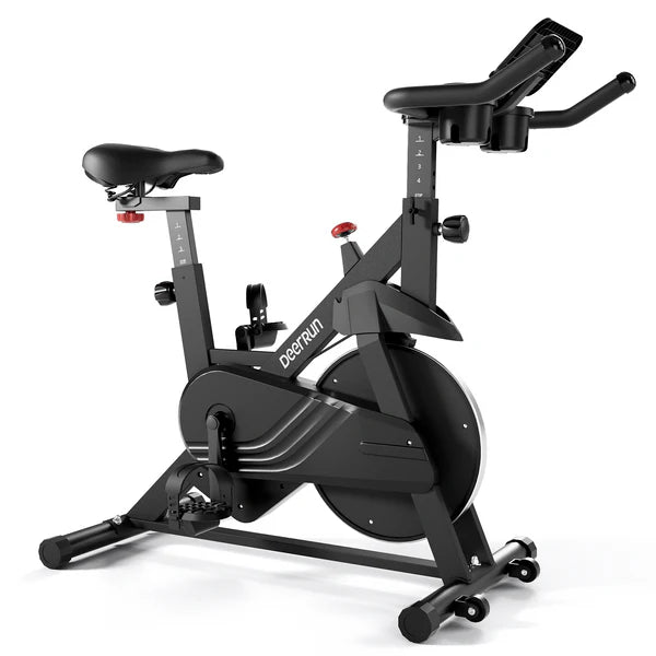DeerRun S500 Indoor Adjustable Magnetic Resistance Silent Belt Smart Cycling Bike with PitPat App-Black