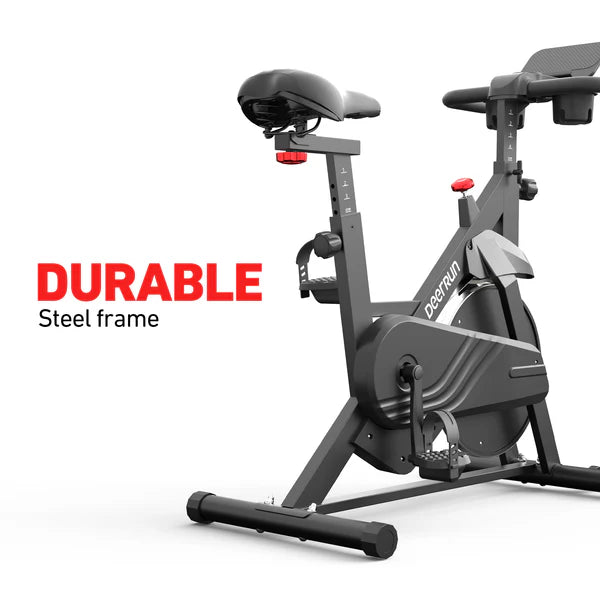 DeerRun S500 Indoor Adjustable Magnetic Resistance Silent Belt Smart Cycling Bike with PitPat App-Black