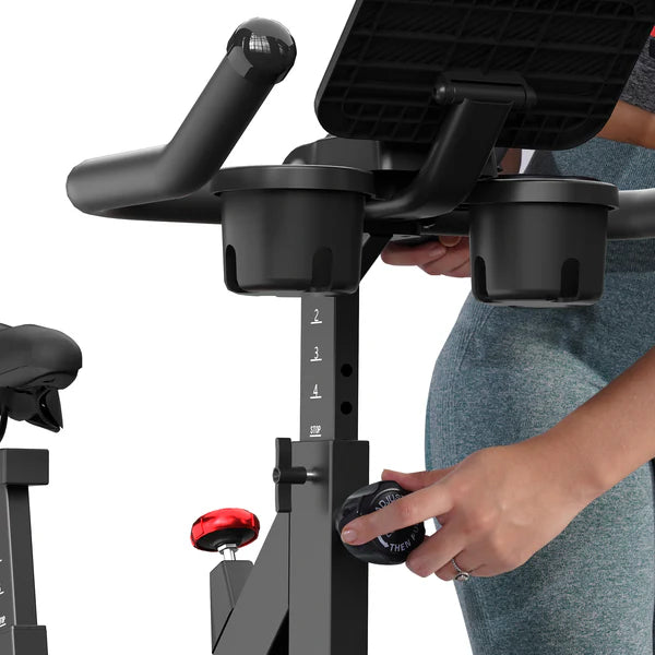DeerRun S500 Indoor Adjustable Magnetic Resistance Silent Belt Smart Cycling Bike with PitPat App-Black