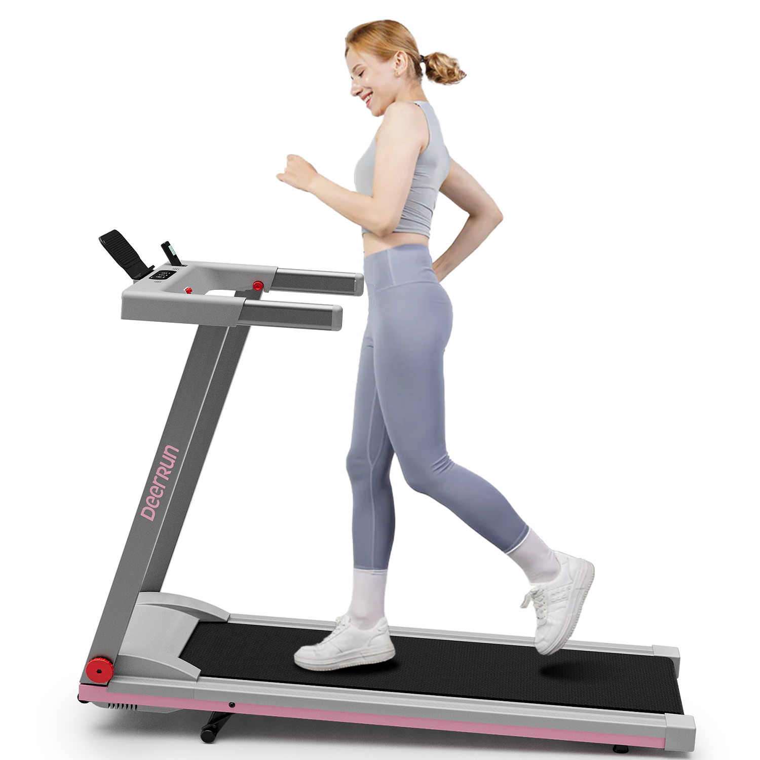 DeerRun A1 Folding Smart Treadmill with 6% Incline Black - Support Bluetooth & Remote Wireless Control