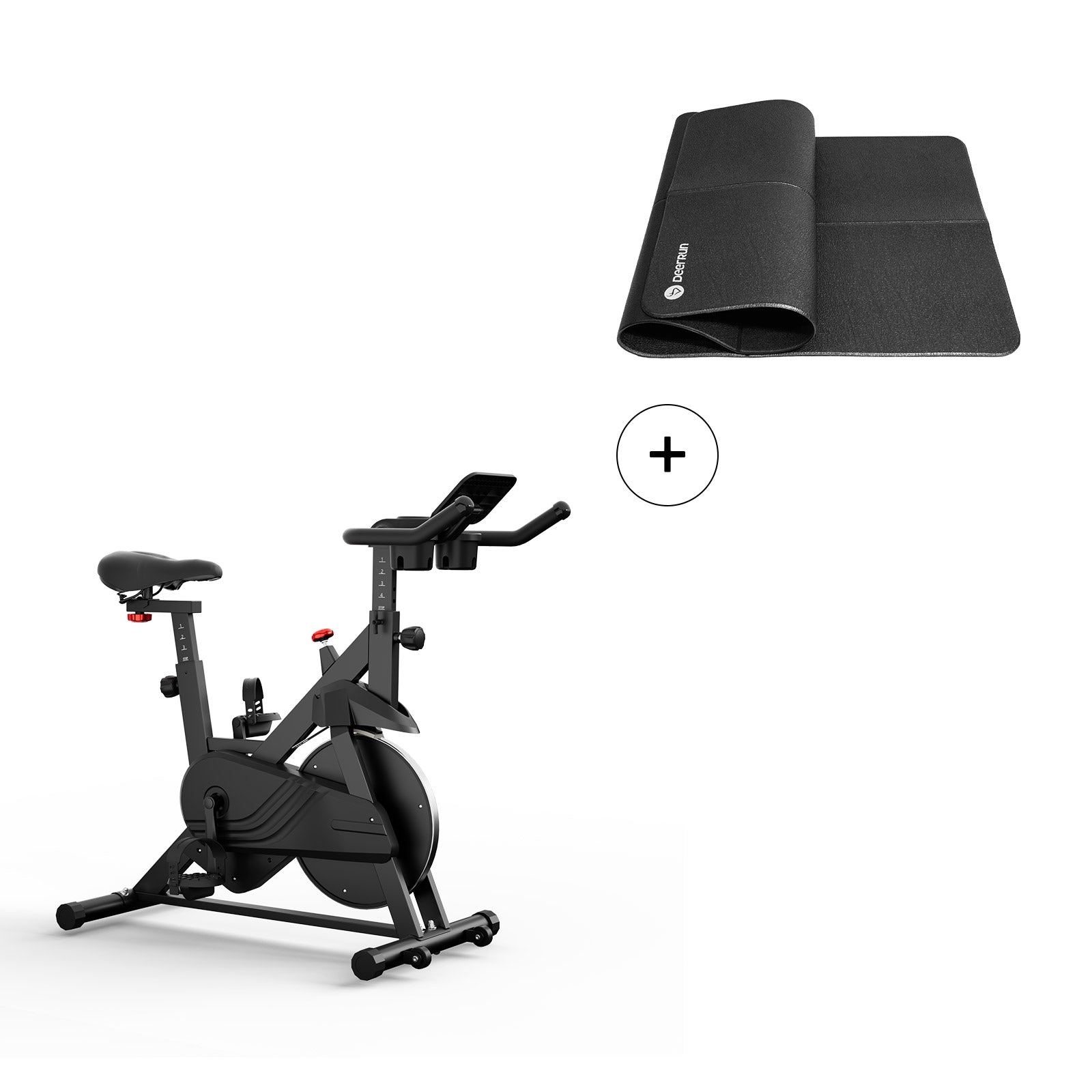 DeerRun S500 Indoor Adjustable Magnetic Resistance Silent Belt Smart Cycling Bike with PitPat App-Black