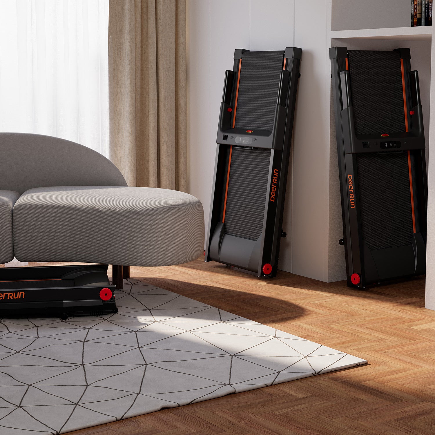 Tapis de course intelligent pliable DeerRun A1 Pro Elite avec prise en charge de l'inclinaison manuelle à 6 % Bluetooth et commande à distance sans fil
