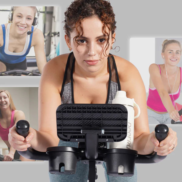 DeerRun S500 Indoor Adjustable Magnetic Resistance Silent Belt Smart Cycling Bike with PitPat App-Black