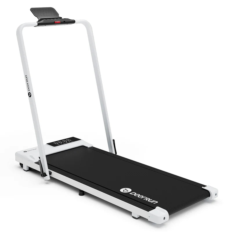 DeerRun A5 Pro Smart 2 in 1 Folding Treadmill White with Handrail, 300 Lbs