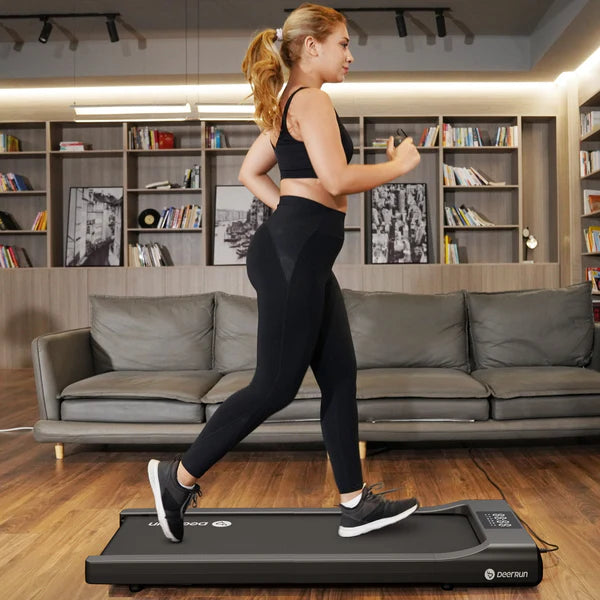 Tapis de marche DeerRun Q1 Classic Mini, capacité de 136 kg, avec télécommande et tapis de course