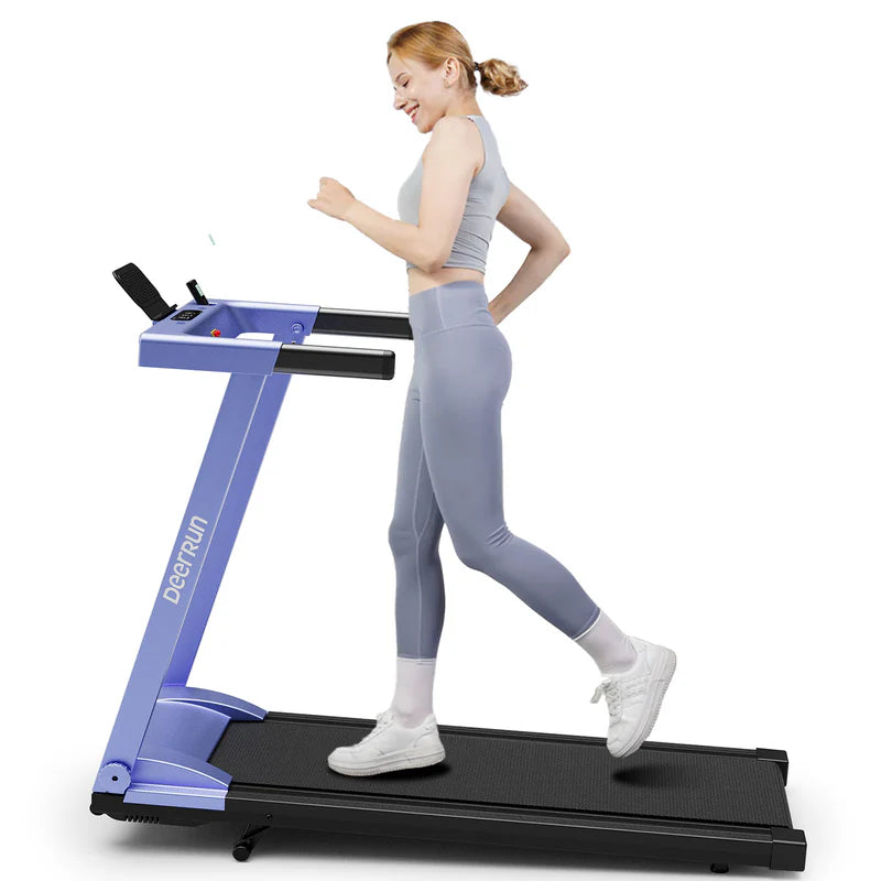 DeerRun A1 Folding Smart Treadmill with 6% Incline Black - Support Bluetooth & Remote Wireless Control