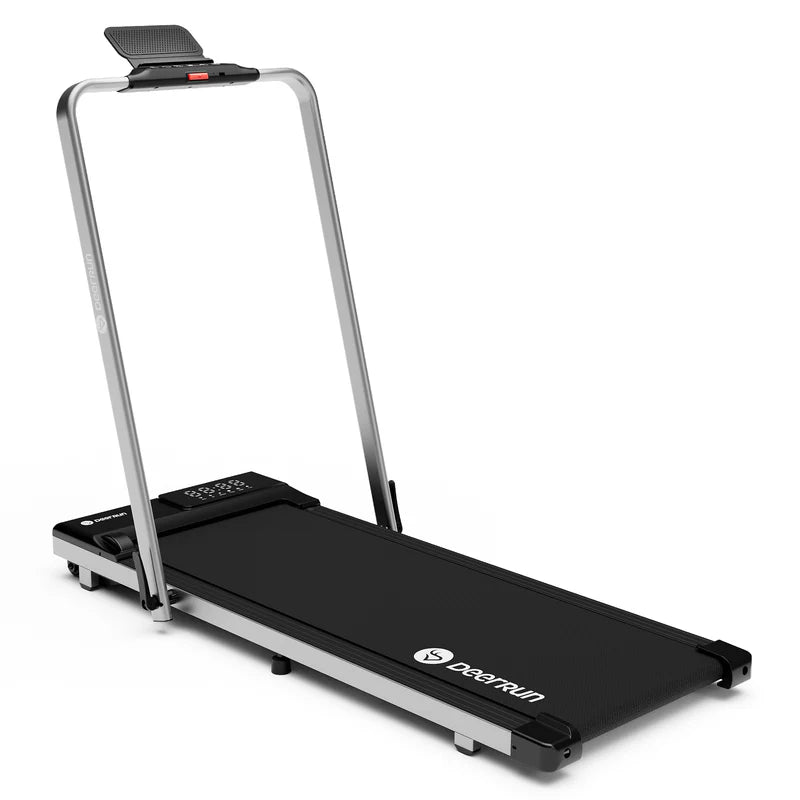 DeerRun A5 Pro Smart 2 in 1 Folding Treadmill Sliver with Handrail, 300 Lbs