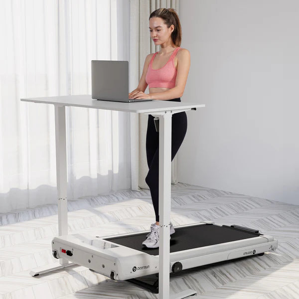 DeerRun A5 Mini 5.4% Incline Smart 2 in 1 Folding Treadmill with Handrail, 300 Lbs, 0.6-7.5 MPH