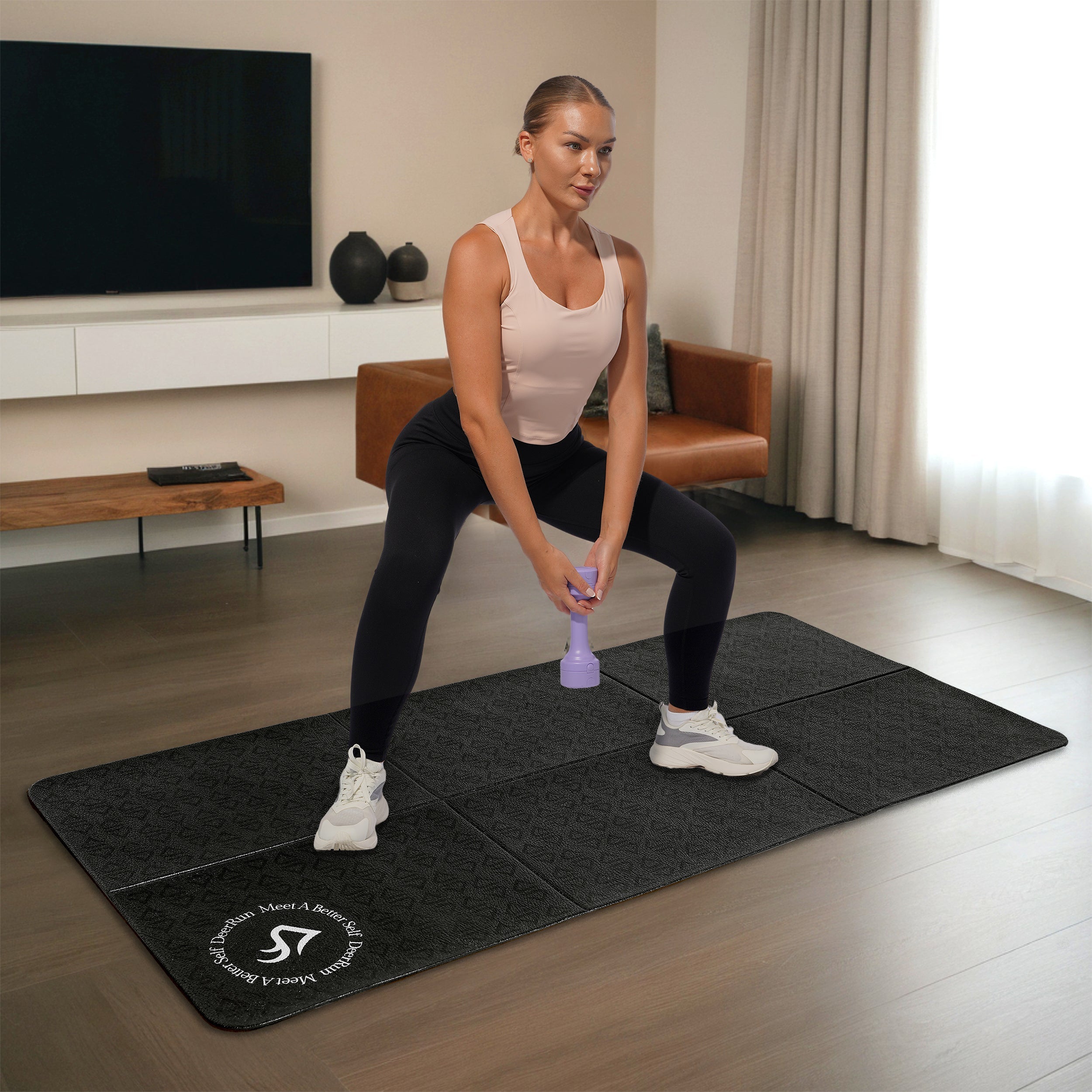 Tapis de course pliable DeerRun® Glory en PVC Signature 6 MM, haute densité