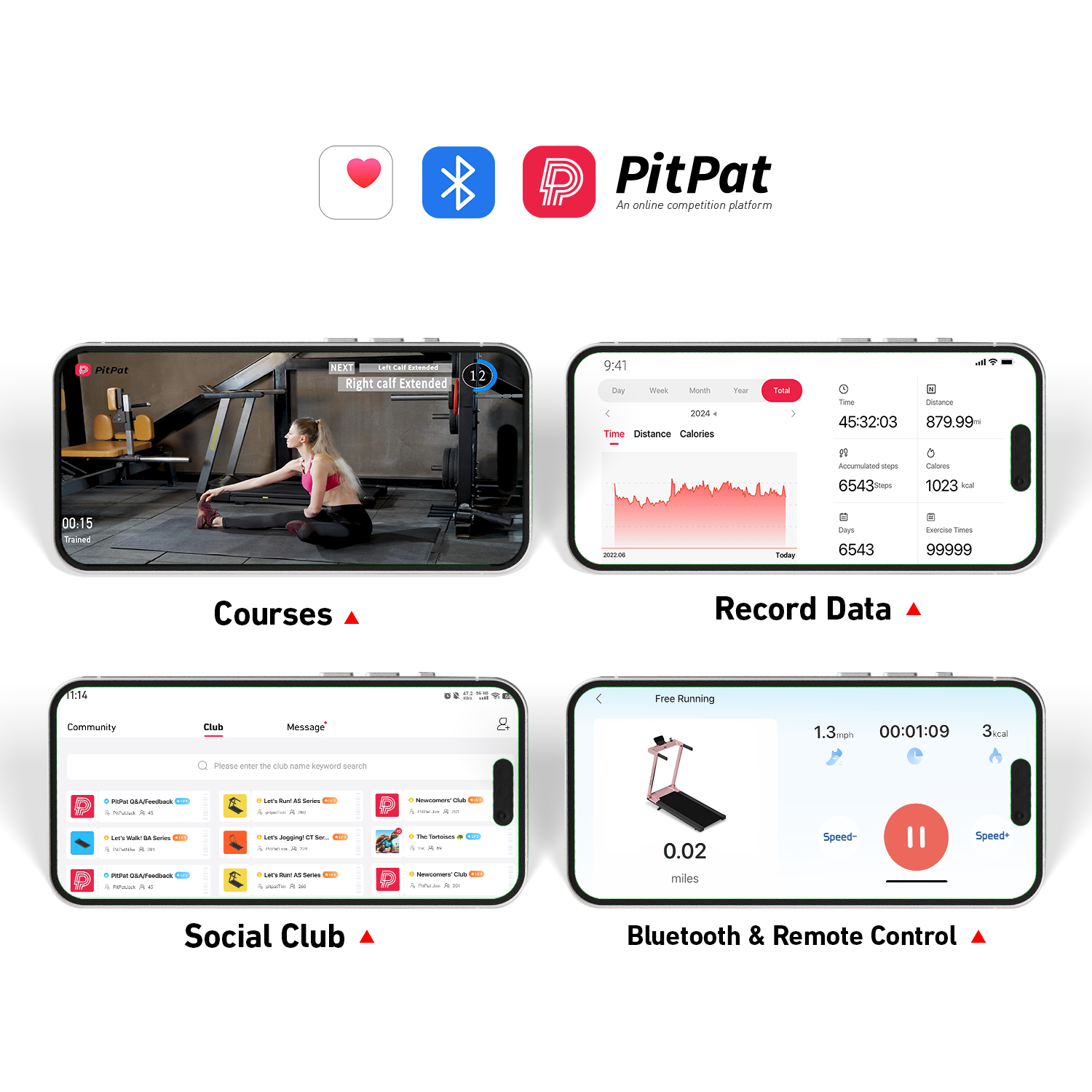 DeerRun A1 Pro Anniversary Edition Folding Smart Treadmill with 6% Manual Incline Support Bluetooth & Remote Wireless Control-Elegant Pink