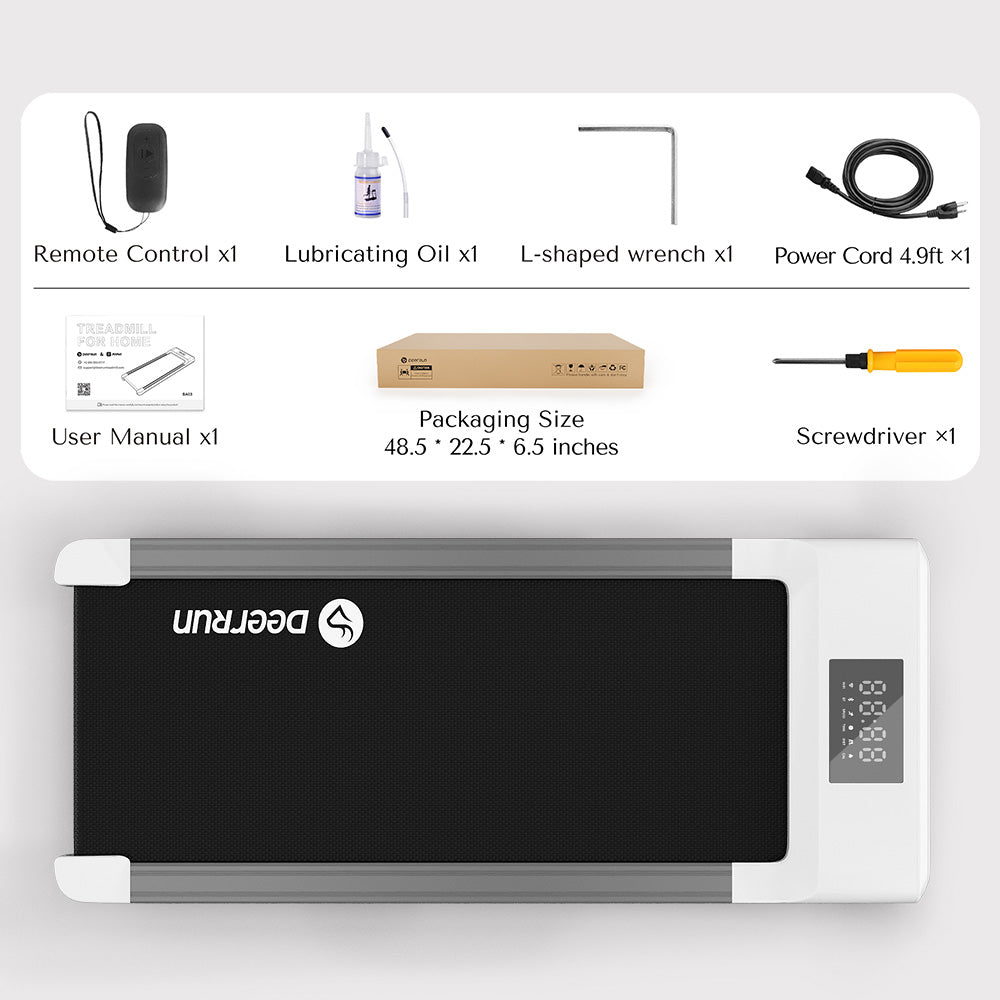 DeerRun Q1 Classic Mini Walking Pad 300 Lbs Capacity with Remote Control