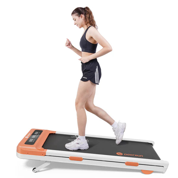 DeerRun Z10 Smart Walking Pad Treadmill with remote control 12% Auto Incline - Luxe Orange