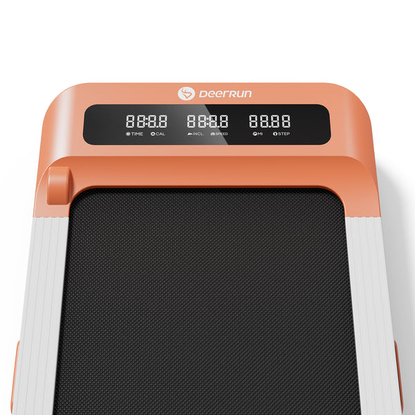 DeerRun Z10 Smart Walking Pad Treadmill with remote control 12% Auto Incline - Luxe Orange