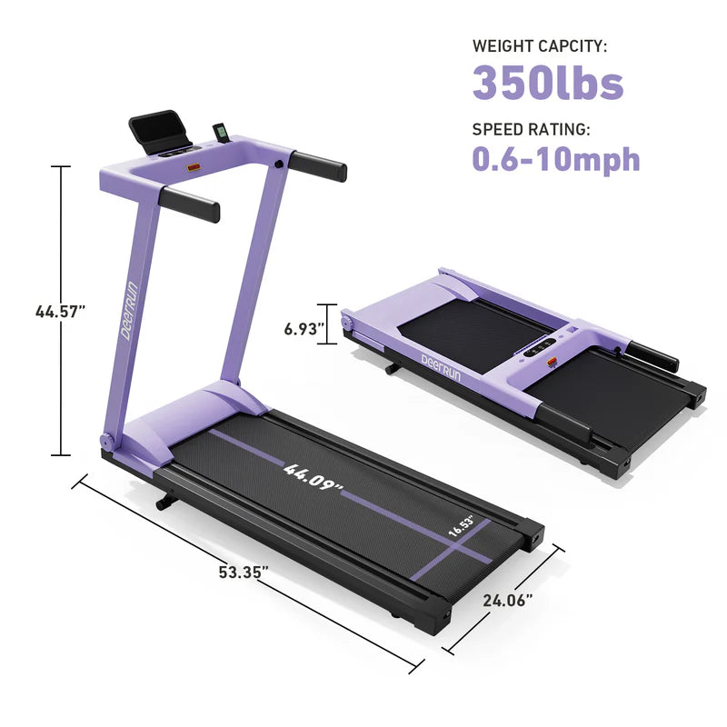 DeerRun A1 Pro Elite Folding Smart Treadmill with 6% Manual Incline Support Bluetooth & Remote Wireless Control
