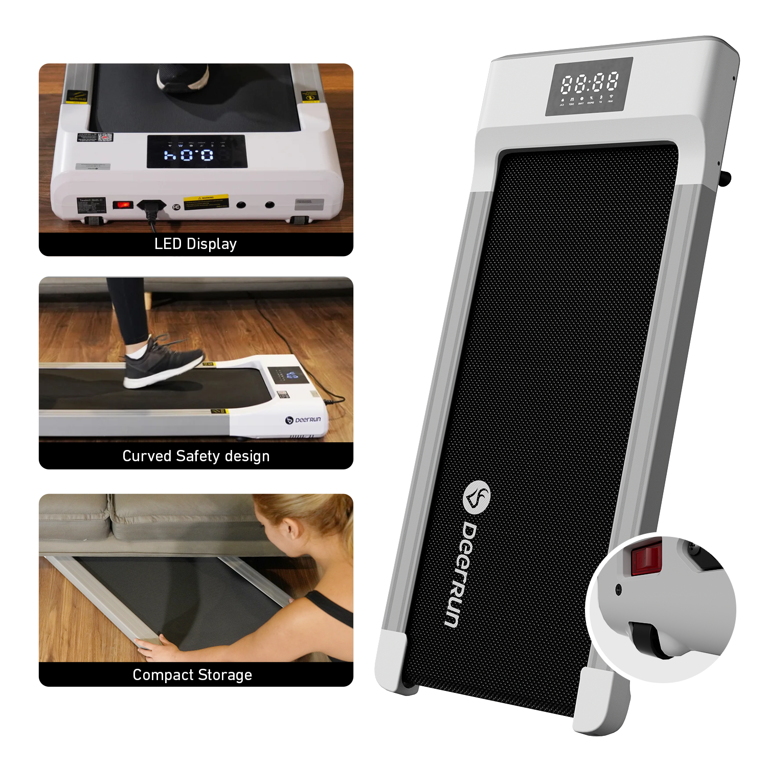 DeerRun Q1 Classic Mini Walking Pad 300 Lbs Capacity with Remote Control