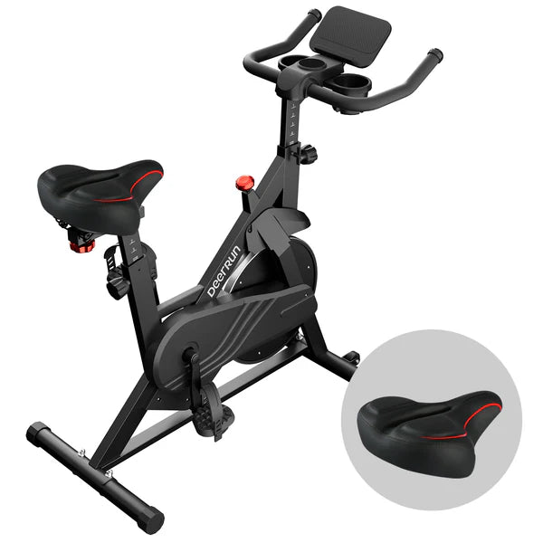 DeerRun S500 Indoor Adjustable Magnetic Resistance Silent Belt Smart Cycling Bike with PitPat App-Black