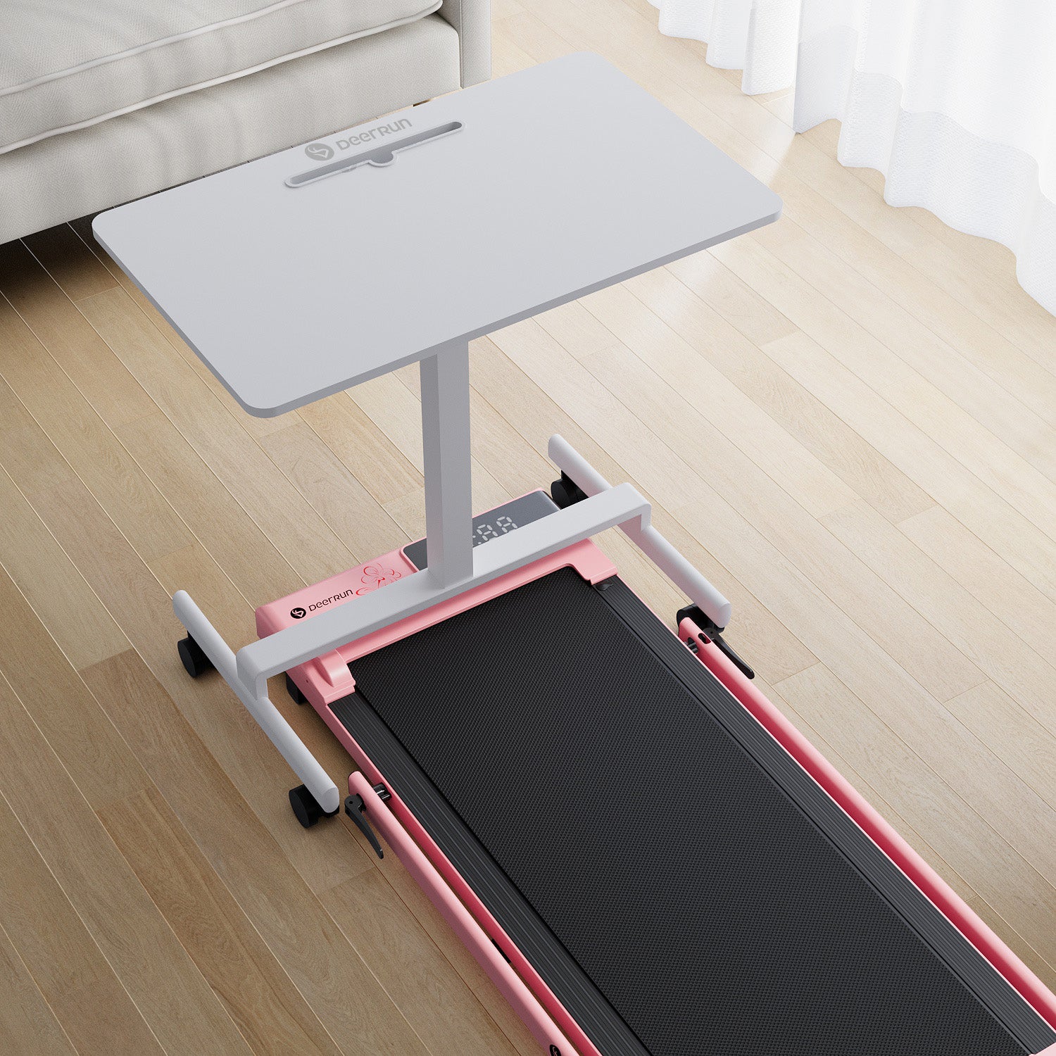 Tapis de course pliable intelligent 2 en 1 DeerRun Bloom Edition : lignes épurées, motifs floraux subtils : le fitness moderne rencontre l'art