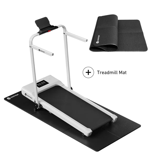 DeerRun A5 Mini 5.4% Incline Smart 2 in 1 Folding Treadmill with Handrail, 300 Lbs, 0.6-7.5 MPH
