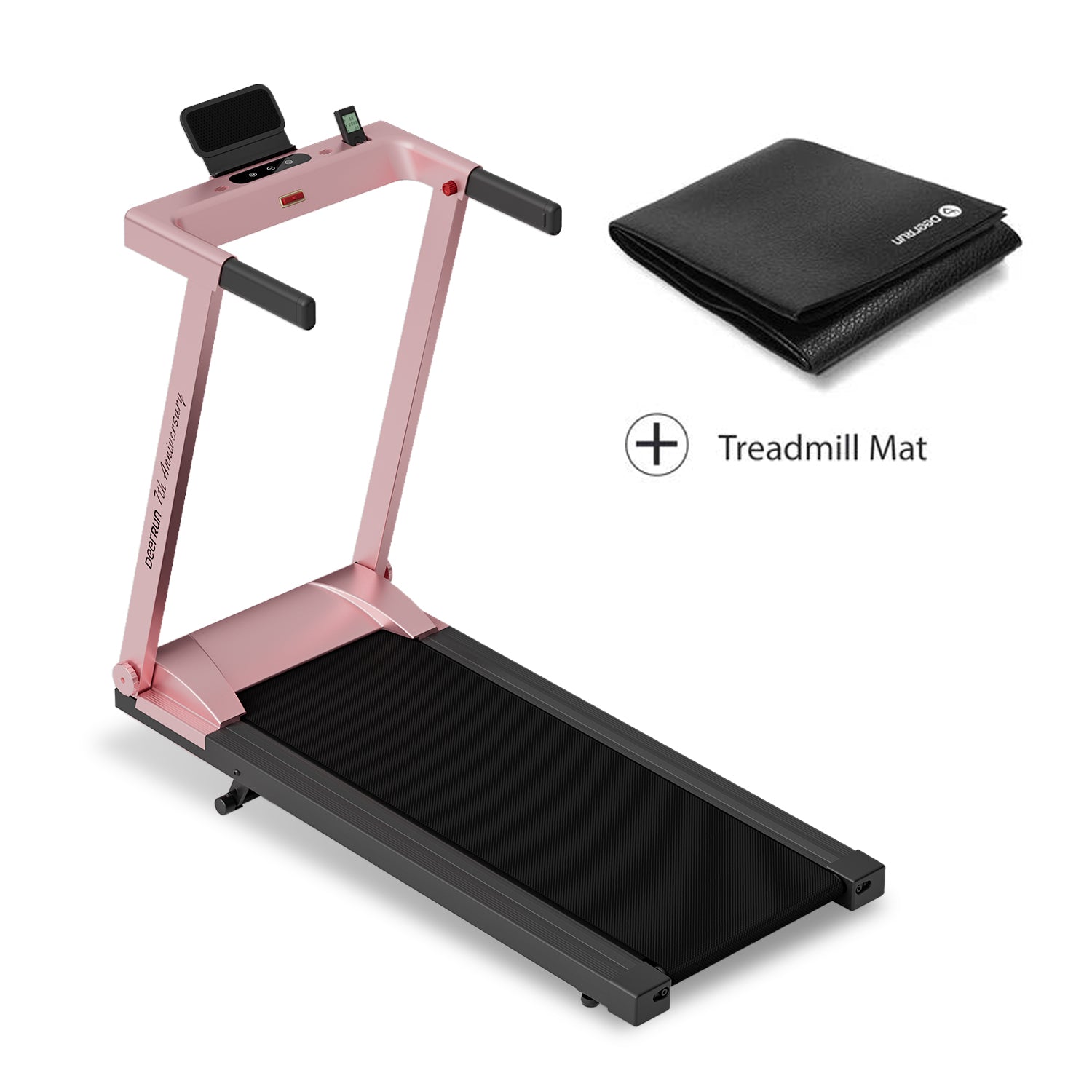 DeerRun A1 Pro Anniversary Edition Folding Smart Treadmill with 6% Manual Incline Support Bluetooth & Remote Wireless Control-Elegant Pink