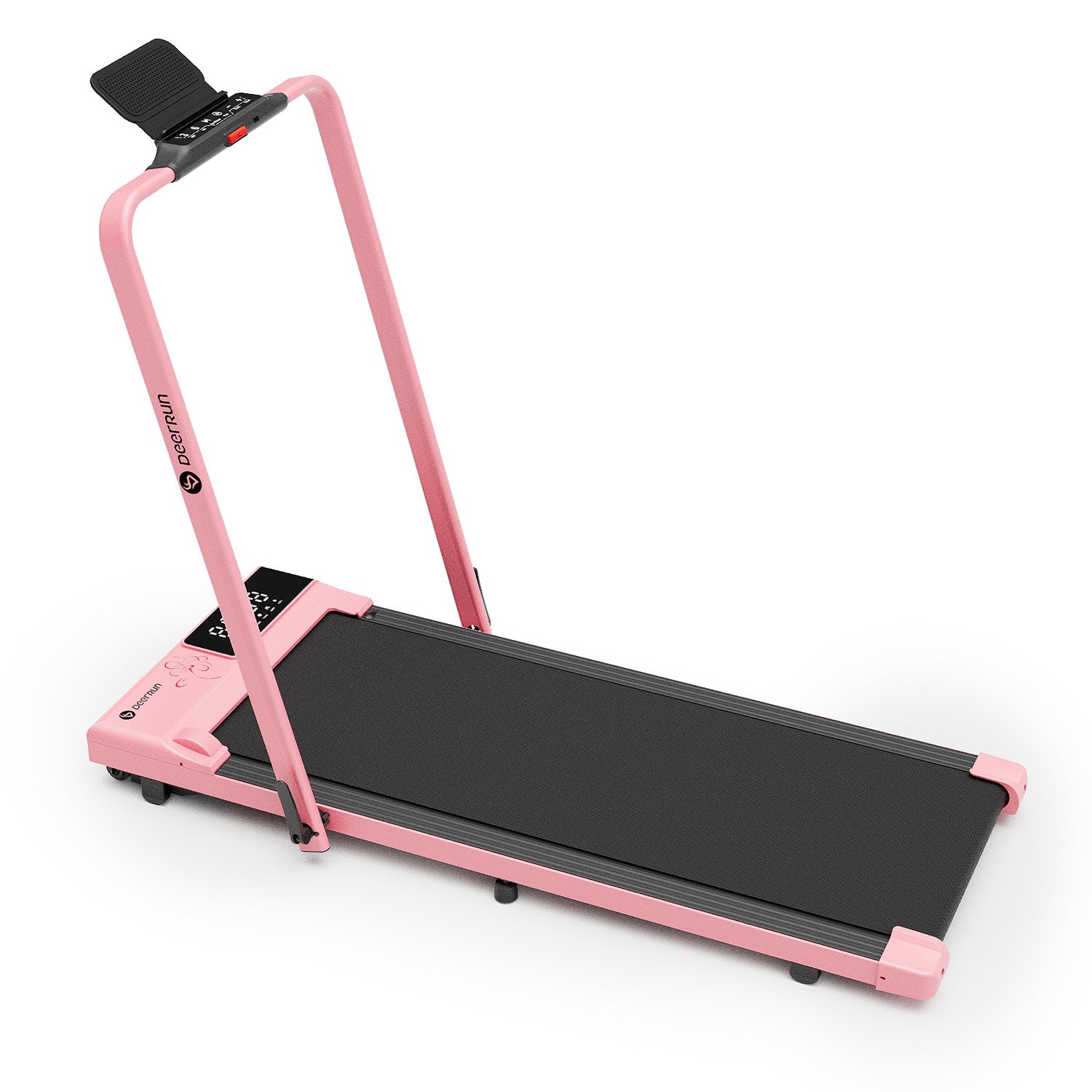 DeerRun Bloom Edition Smart 2-in-1 Folding Treadmill Sleek Lines, Subtle Florals — Modern Fitness Meets Artistry