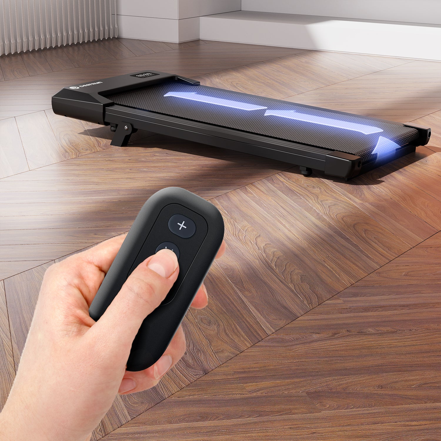 Tapis de course sous-bureau DeerRun Q1 Urban Mini Capacité de 265 lb avec télécommande - Doré