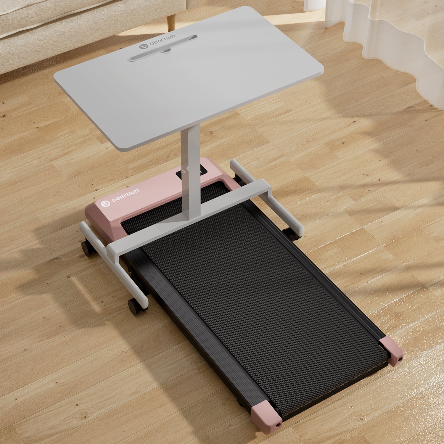 DeerRun Q2 Urban Smart Walking Pad with 7% Incline Treadmill Remote Control Rose Gold