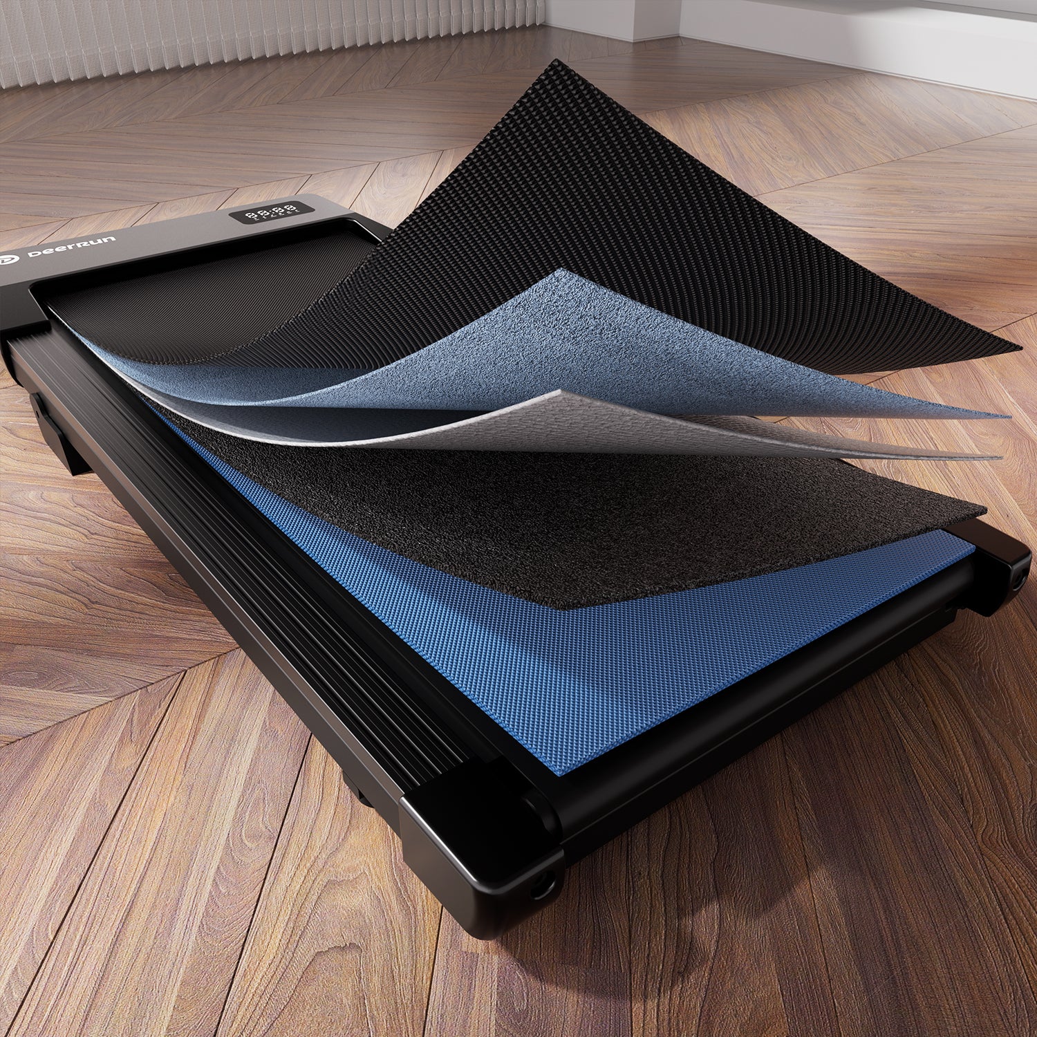 Tapis de course sous-bureau DeerRun Q1 Urban Mini Capacité de 265 lb avec télécommande - Doré