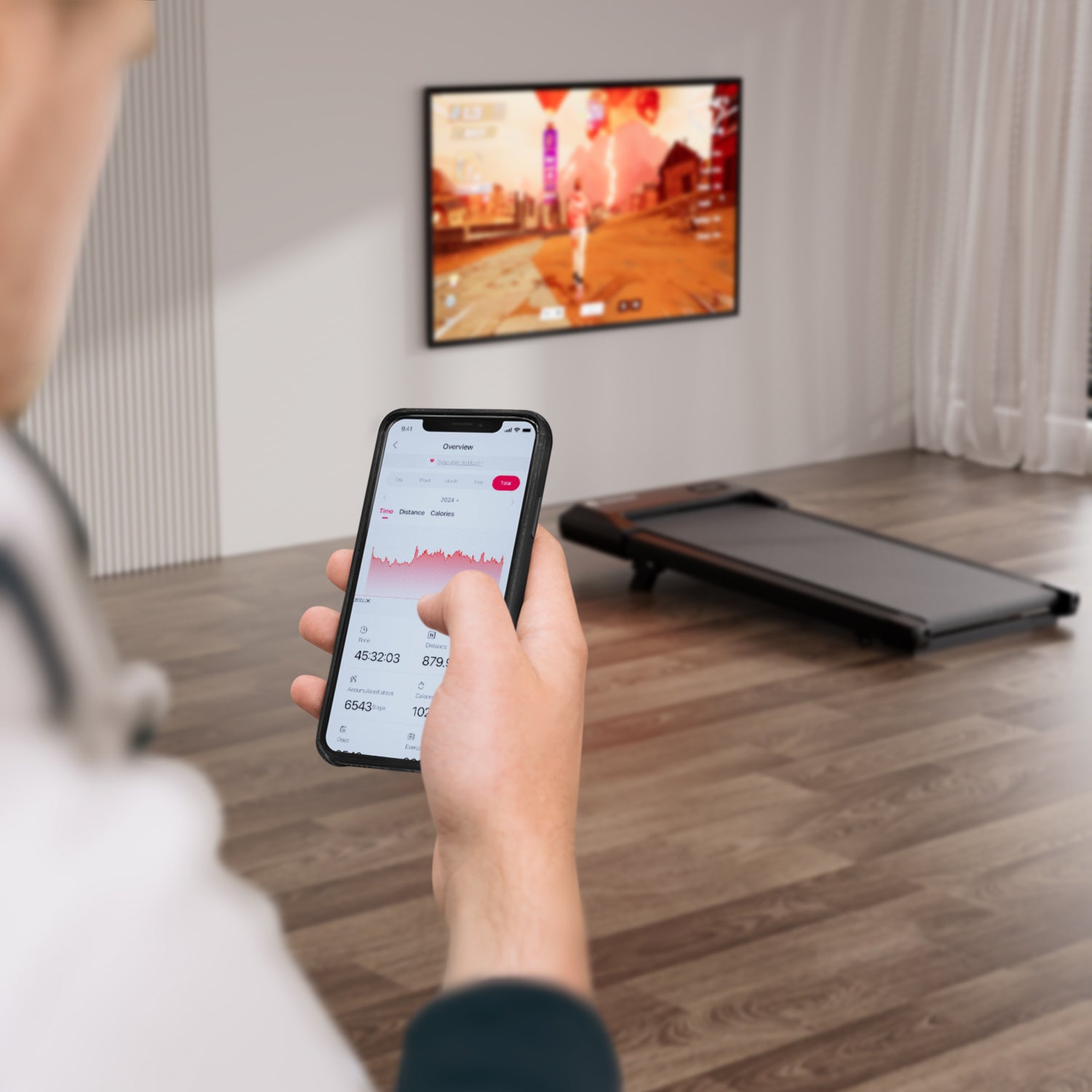 Tapis de course sous-bureau DeerRun Q1 Urban Mini Capacité de 265 lb avec télécommande - Doré