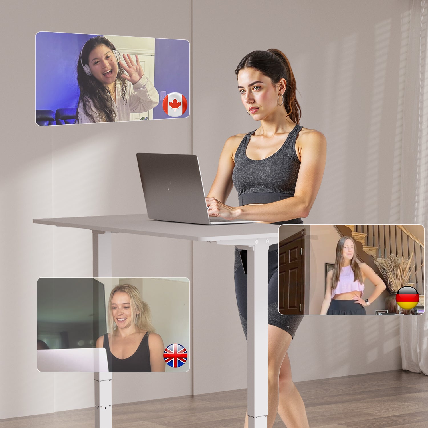 Tapis de course sous-bureau DeerRun Q1 Urban Mini Capacité de 265 lb avec télécommande - Doré