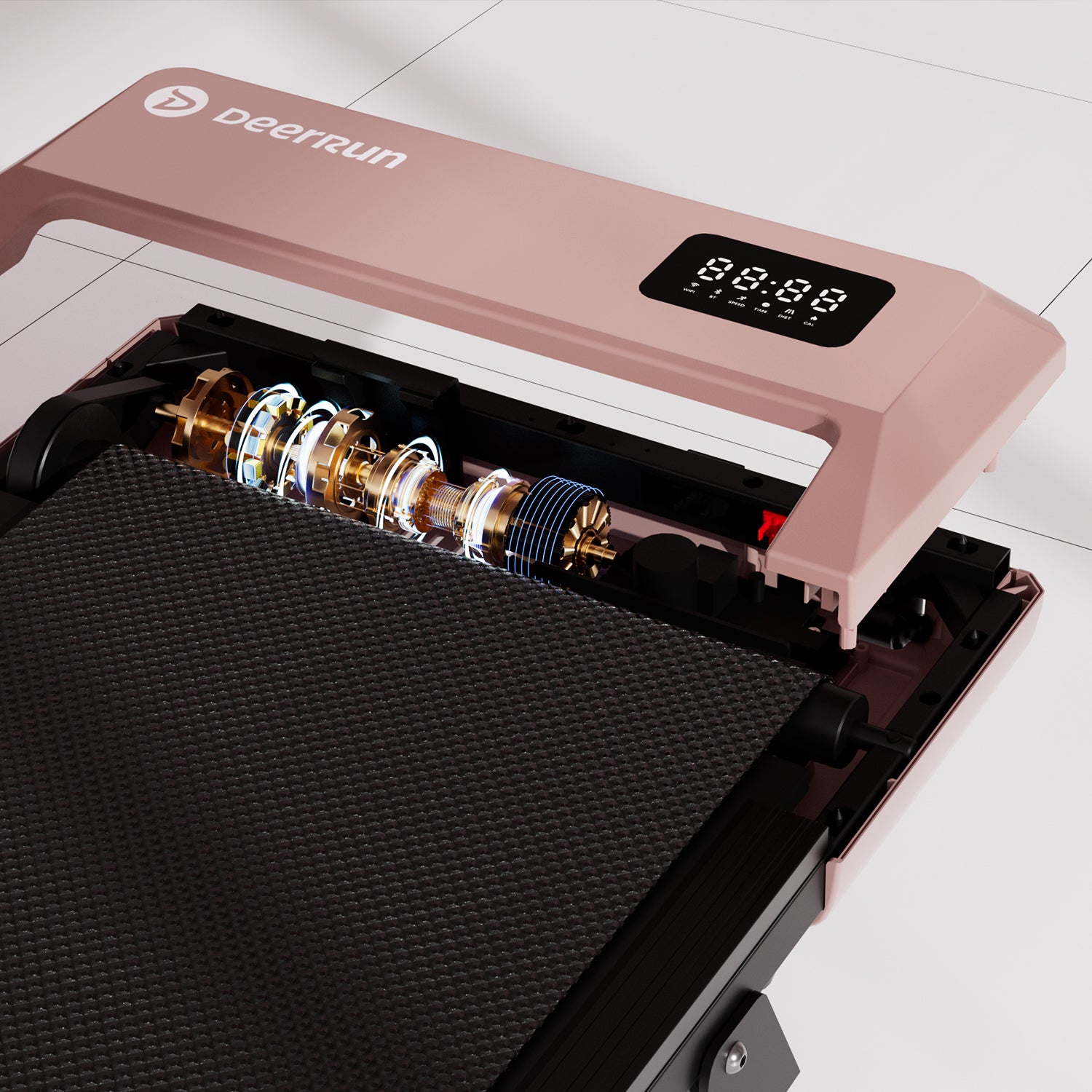 DeerRun Q2 Urban Smart Walking Pad with 7% Incline Treadmill Remote Control Rose Gold