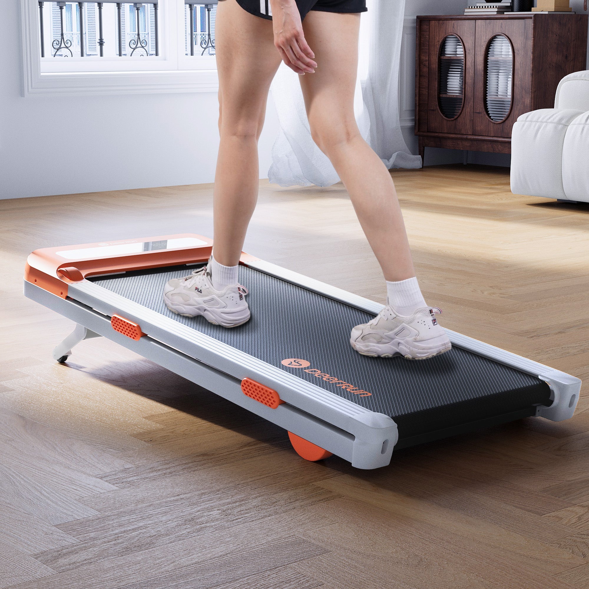 DeerRun Z10 12% Auto Incline Smart Walking Pad Treadmill with remote control-Orange