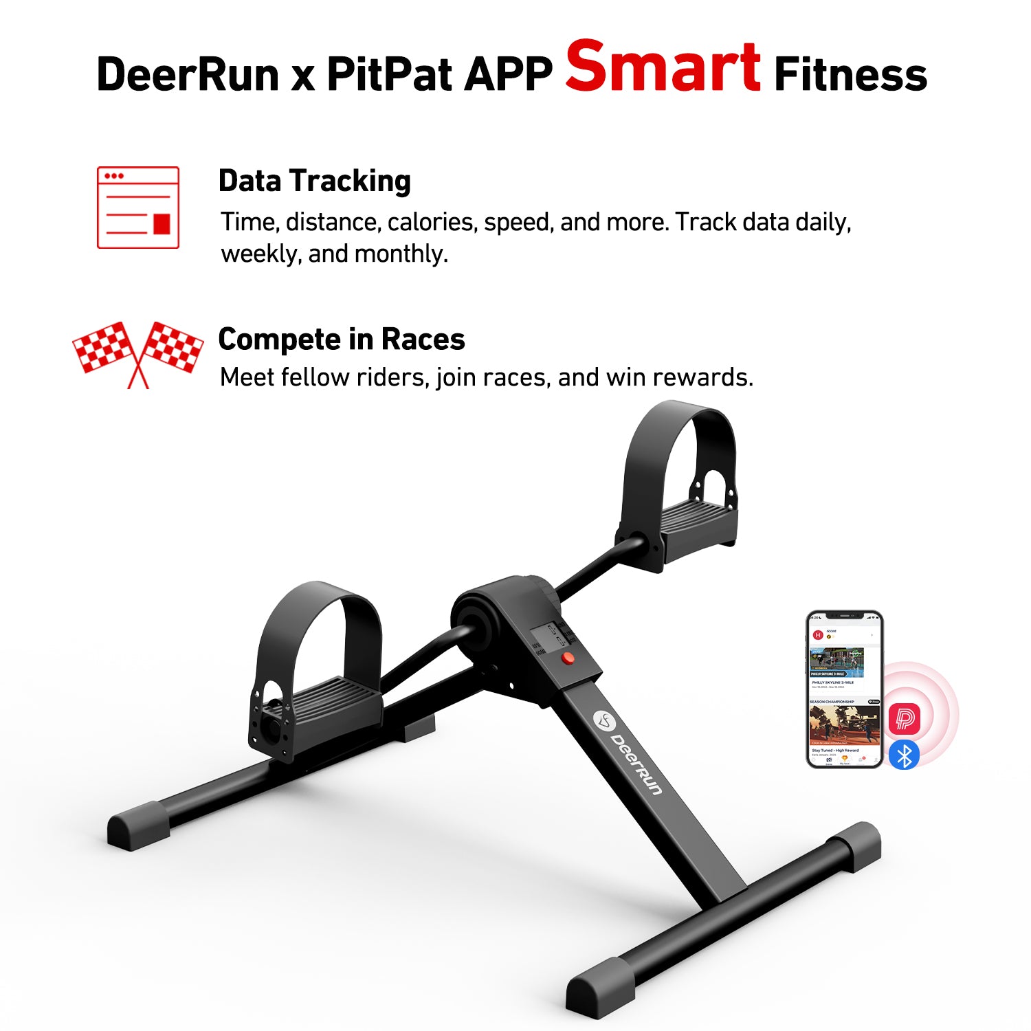 desk pedal bike DeerRun® Smart Under Desk Bike for Arms, Legs Therapy or Calorie Burn