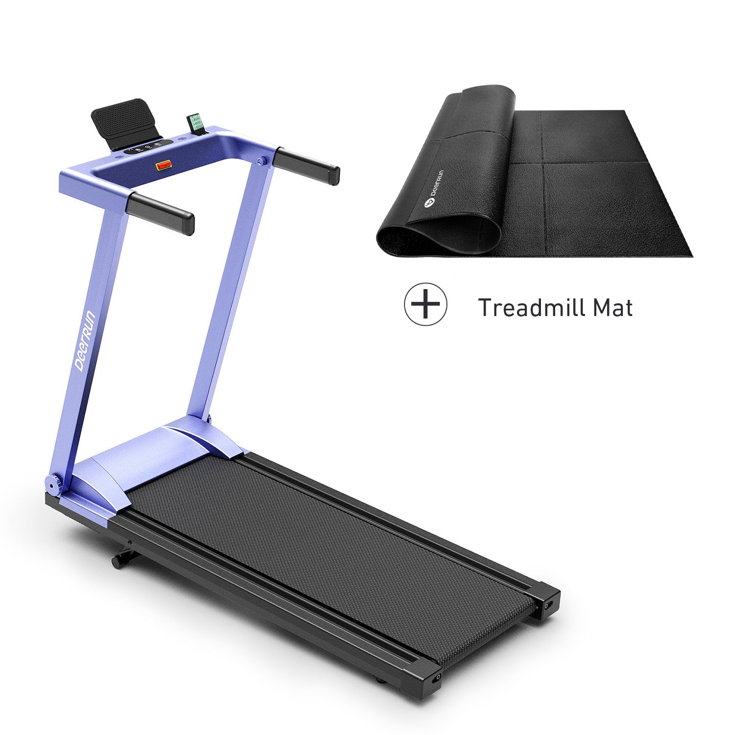 DeerRun A1 Folding Smart Treadmill with 6% Incline Black - Support Bluetooth & Remote Wireless Control