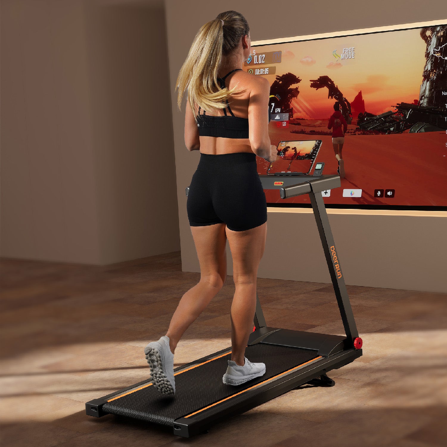 DeerRun A1 Pro Elite Folding Smart Treadmill with 6% Manual Incline Support Bluetooth & Remote Wireless Control