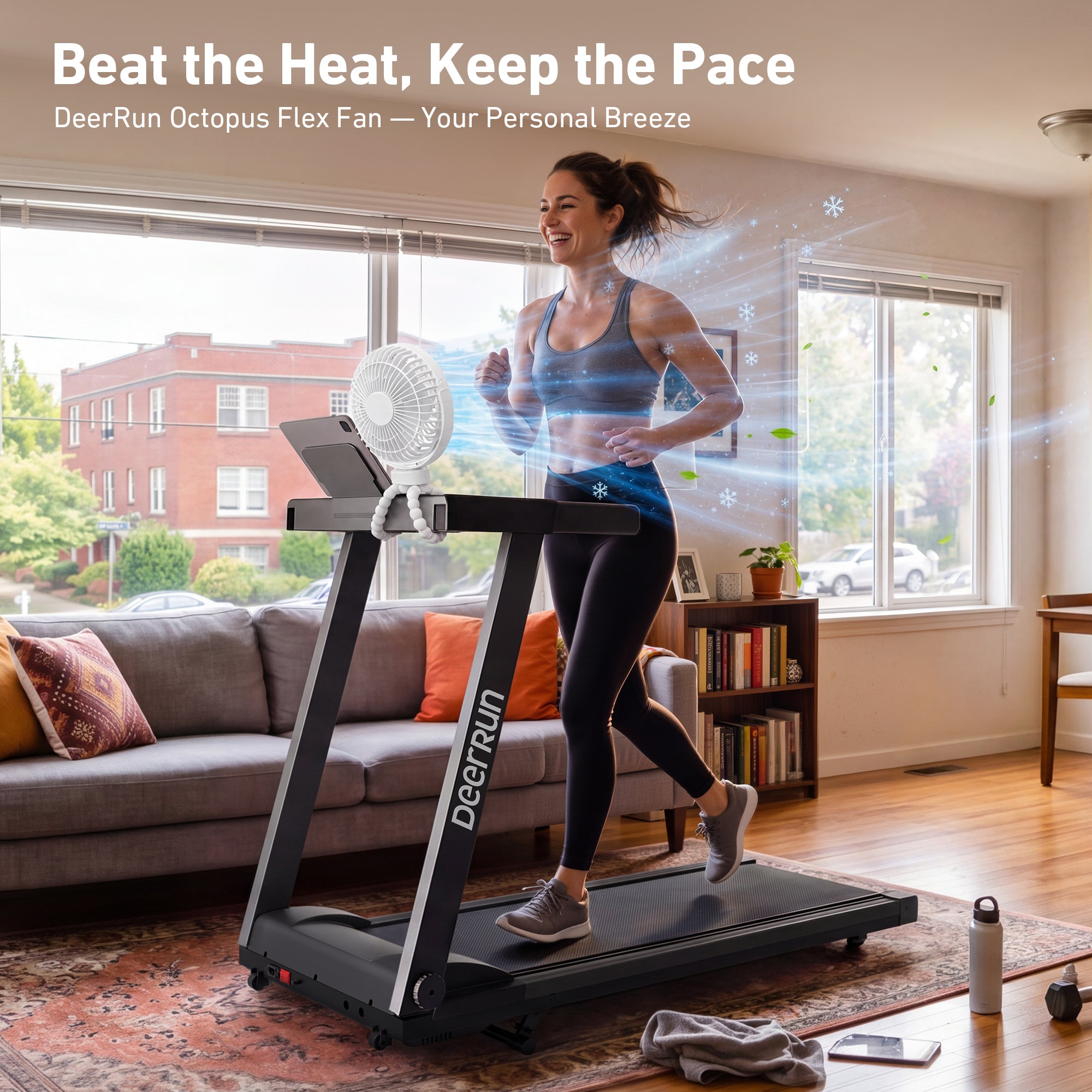 DeerRun A1 Pro Elite Folding Smart Treadmill with 6% Manual Incline Support Bluetooth & Remote Wireless Control