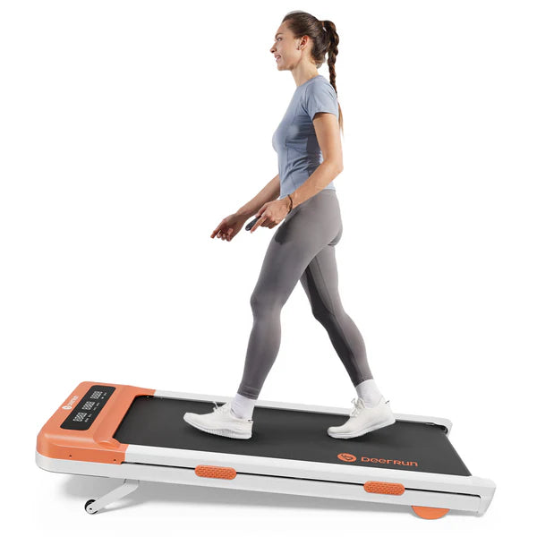 DeerRun Z10 Smart Walking Pad Treadmill with remote control 12% Auto Incline - Luxe Orange