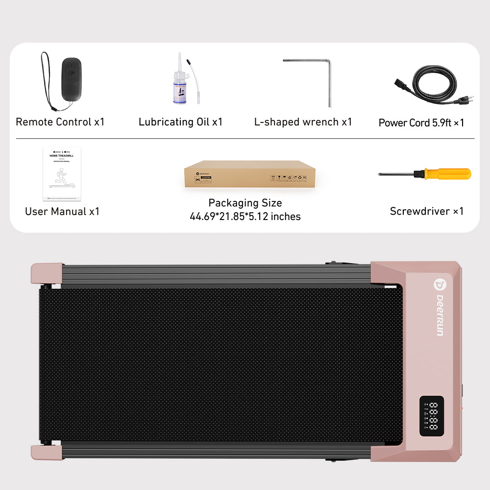 DeerRun Q2 Urban Smart Walking Pad with 7% Incline Treadmill Remote Control Rose Gold