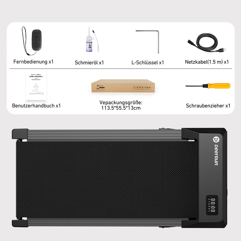 Tapis de course sous-bureau DeerRun Q1 Urban Mini Capacité de 265 lb avec télécommande - Doré
