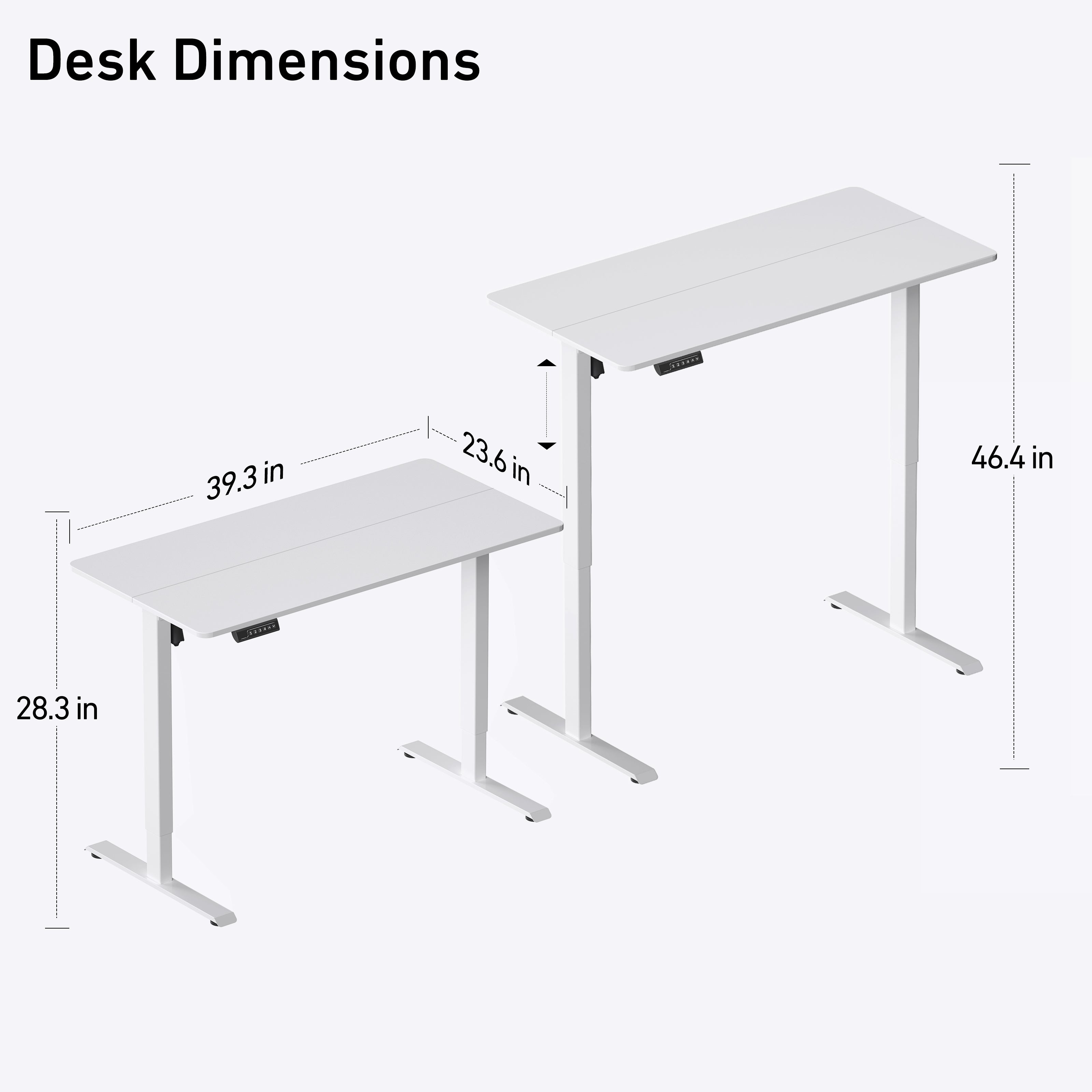 DeerRun®Electric Standing Desk, 47 x 23 Inches Height Adjustable