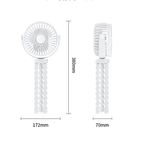 DeerRun® Battery Powered Treadmill Fan, Flexible Tripod Clip-on Fan