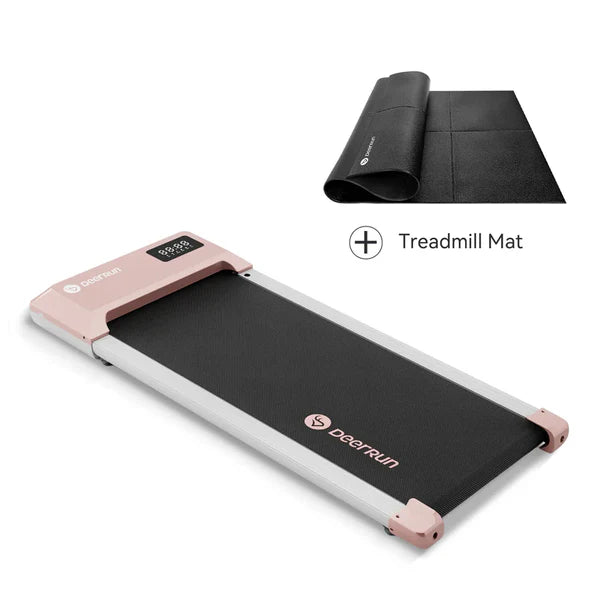DeerRun Q1 Urban Under-Desk Treadmill 265 Lbs Capacity with Remote Control+Treadmill Mat