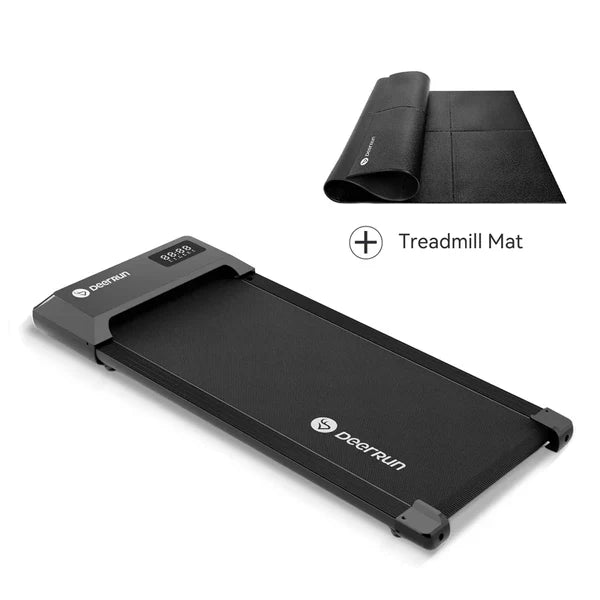 DeerRun Q1 Urban Under-Desk Treadmill 265 Lbs Capacity with Remote Control+Treadmill Mat