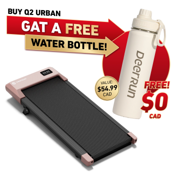 Tapis de course sous-bureau DeerRun Q1 Urban Mini Capacité de 265 lb avec télécommande - Doré