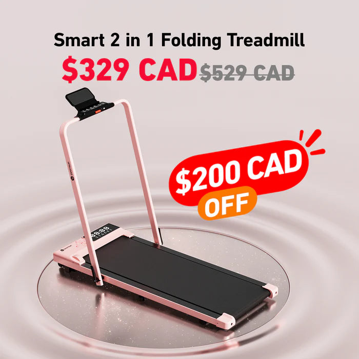 DeerRun Bloom Edition Smart 2-in-1 Folding Treadmill Sleek Lines, Subtle Florals — Modern Fitness Meets Artistry-Lowest Price