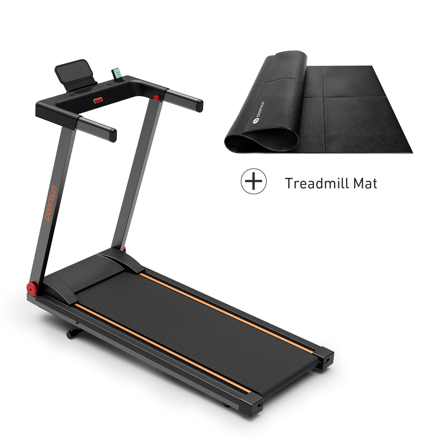 DeerRun A1 Folding Smart Treadmill with 6% Incline Black - Support Bluetooth & Remote Wireless Control