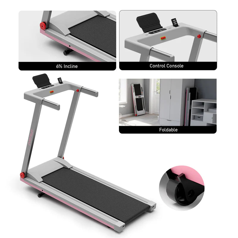 DeerRun A1 Folding Smart Treadmill with 6% Incline Black - Support Bluetooth & Remote Wireless Control