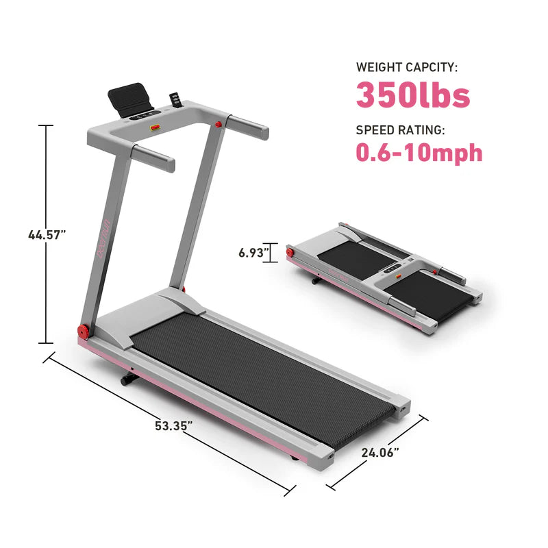DeerRun A1 Folding Smart Treadmill with 6% Incline Black - Support Bluetooth & Remote Wireless Control