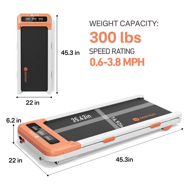 Tapis de course intelligent DeerRun Z10 avec télécommande, inclinaison automatique de 12 % - Luxe Orange